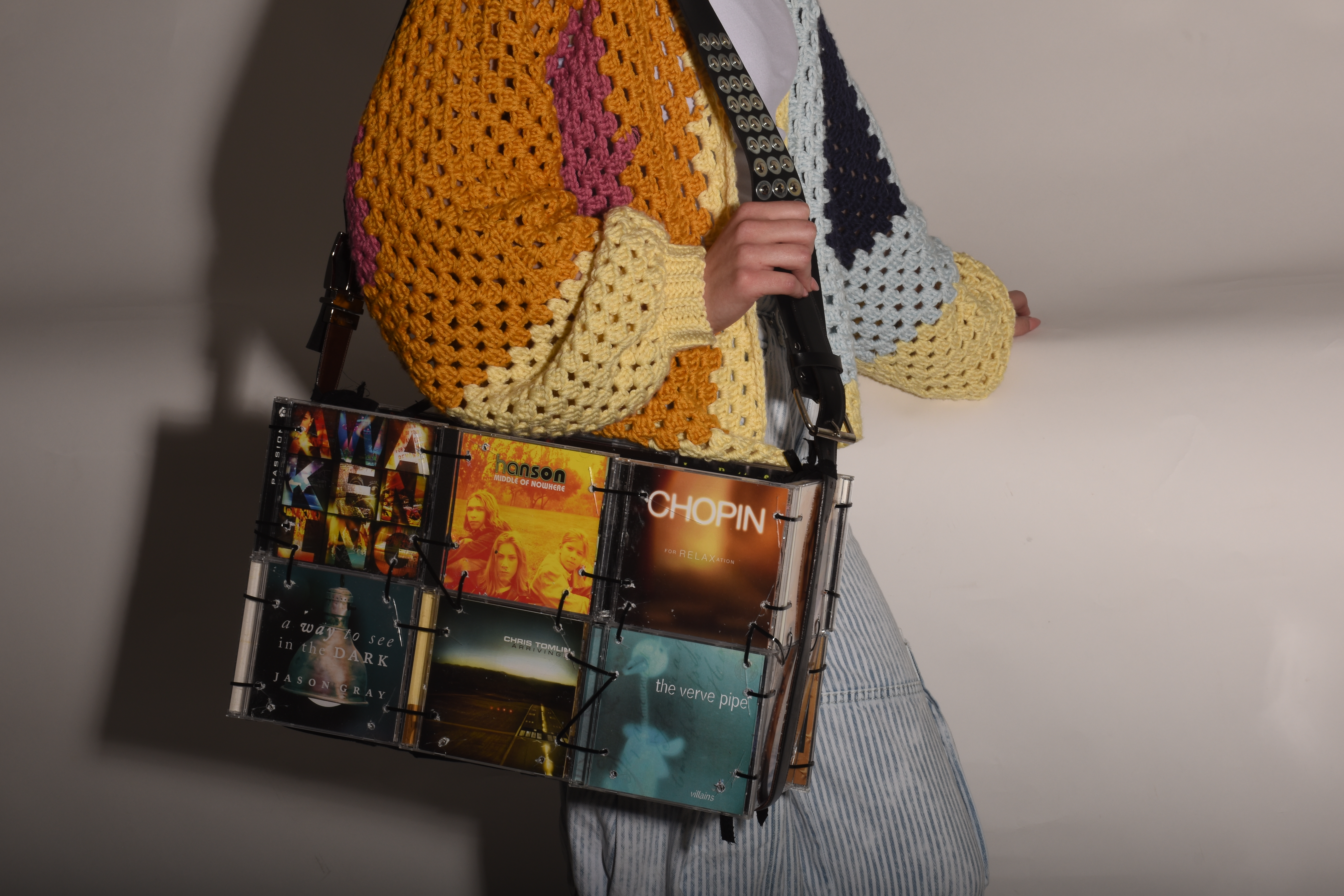 deconstructed cd case purse