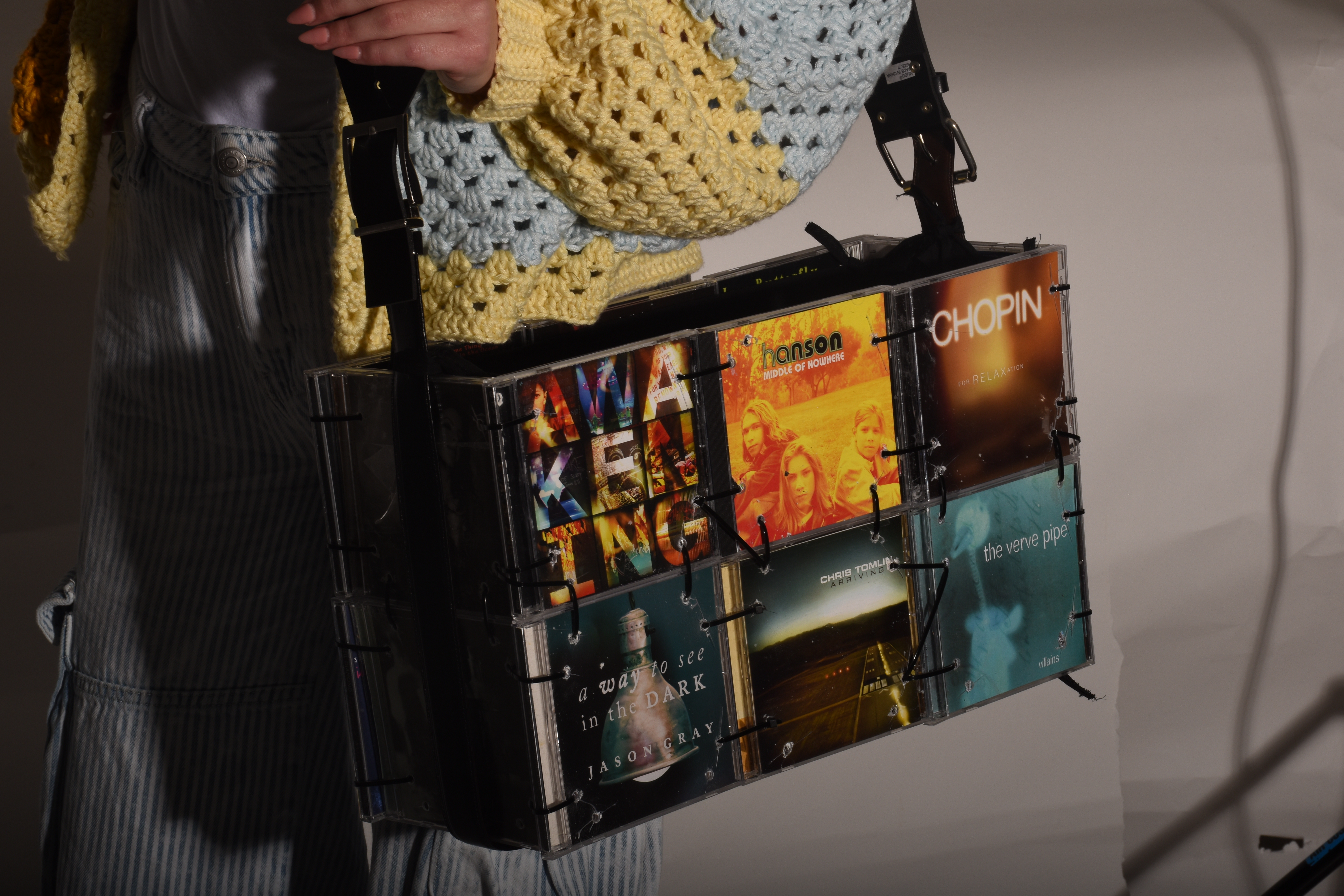 deconstructed cd case purse