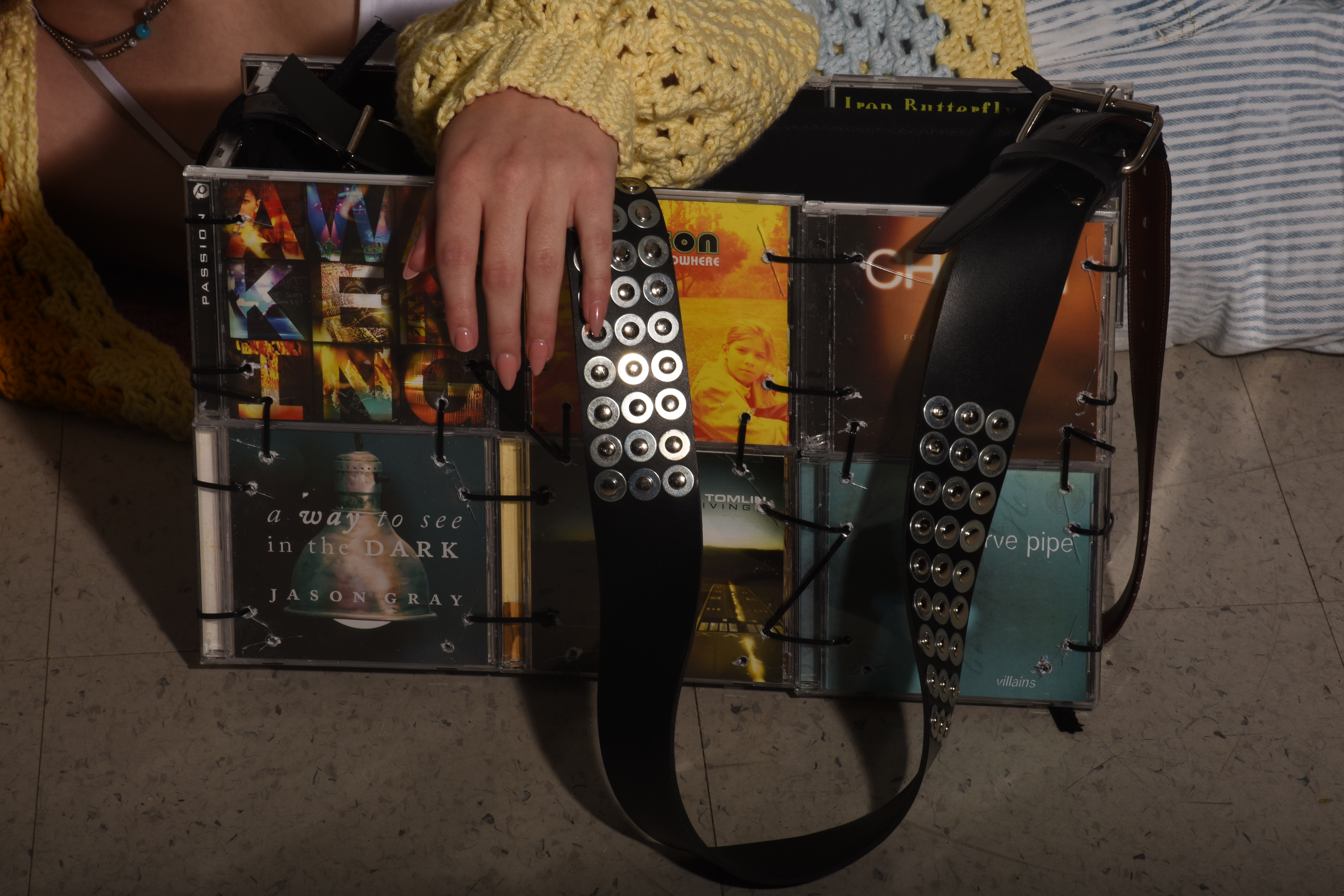 deconstructed cd case purse